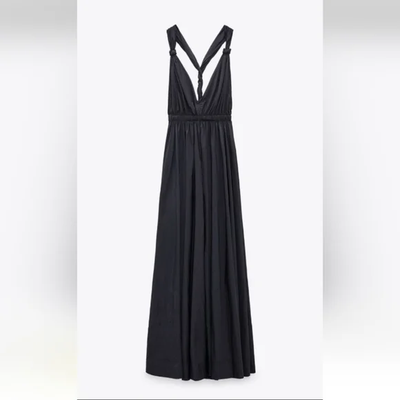 Zara Long Nylon Soft Dress Sz-XL - Picture 2 of 12
